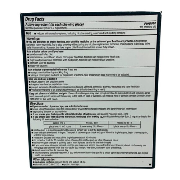 Up & Up Coated Mint Freeze Nicotine Gum 2mg 160 Pieces EXP 9/2026 - Picture 3 of 6